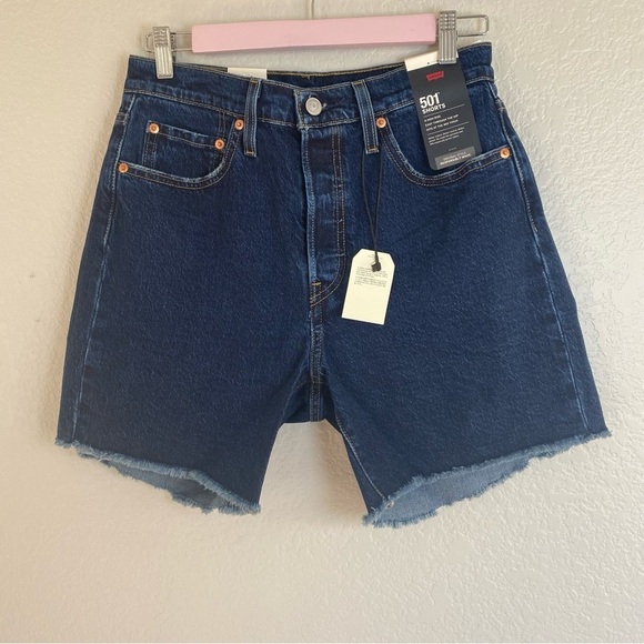 Levi’s 501 Dark Wash mid thigh Shorts